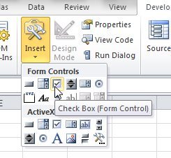 Cách Thêm hộp kiểm vào bảng tính Excel