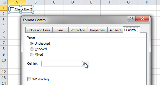 hướng dẫn Thêm hộp kiểm vào bảng tính Excel