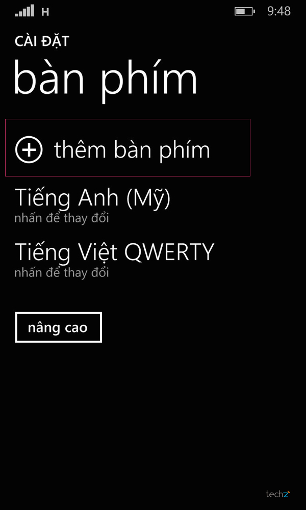 Cách bật bàn phím Telex trên Windows Phone 8.1